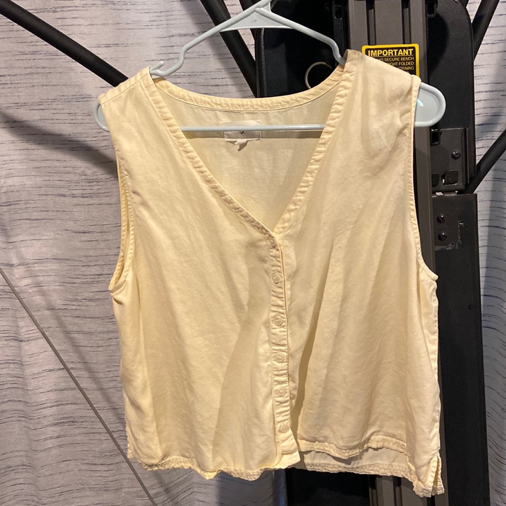 Lou & Grey for Loft button down sleeveless top